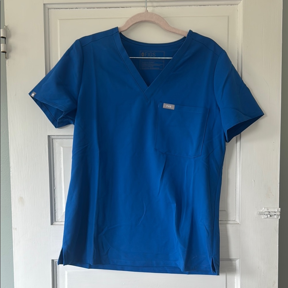 Figs Royal Blue Catarina Scrub Top